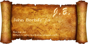 Jehn Borbála névjegykártya